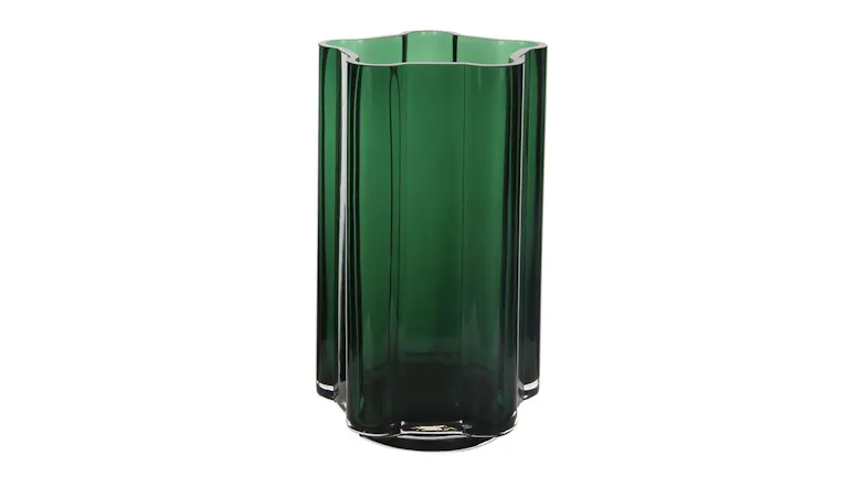 A view of the Forde Emerald Glass Vase A view of the Forde Emerald Glass Vase