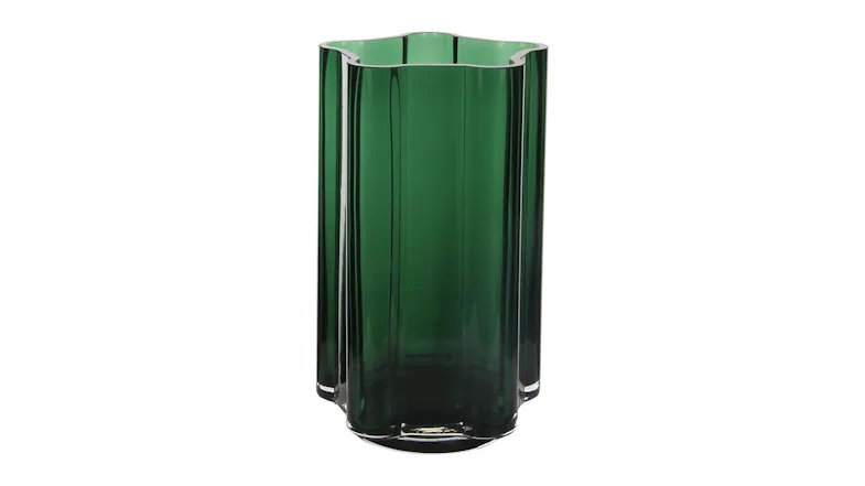 A view of the Forde Emerald Glass Vase A view of the Forde Emerald Glass Vase