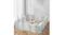 Spacious plastic baby playpen enclosing a soft play mat and toys near a sunlit window Spacious plastic baby playpen enclosing a soft play mat and toys near a sunlit window