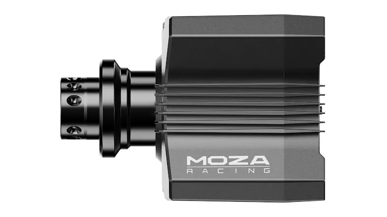 Side view of the compact wheel base, highlighting its metallic finish Side view of the compact wheel base, highlighting its metallic finish