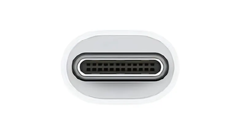 Close-up of adapter ports showing USB-C, HDMI, and USB-A inputs side-by-side Close-up of adapter ports showing USB-C, HDMI, and USB-A inputs side-by-side