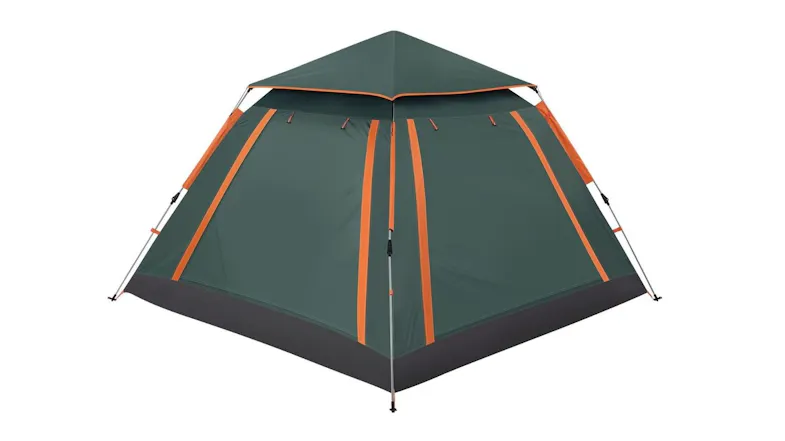 OGL 5-person pop‑up camping tent with extended sunshade canopy, mesh windows, sturdy poles, and weather‑resistant fabric OGL 5-person pop‑up camping tent with extended sunshade canopy, mesh windows, sturdy poles, and weather‑resistant fabric