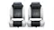 Two black and grey padded OGL boat seats are shown side by side Two black and grey padded OGL boat seats are shown side by side