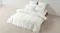 Bed styled with the Jerome duvet cover set featuring crisp white fabric Bed styled with the Jerome duvet cover set featuring crisp white fabric