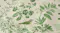 Detailed view of the duvet fabric showing green botanical illustrations Detailed view of the duvet fabric showing green botanical illustrations