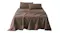 Bed styled with the Volley Check Chocolate sheet set featuring a deep brown base Bed styled with the Volley Check Chocolate sheet set featuring a deep brown base