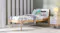 A Jesse Single Bed Frame in a sleek white colour A Jesse Single Bed Frame in a sleek white colour
