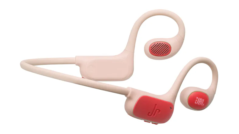 Detailed view of JBL Junior headphones showing textured inner casing Detailed view of JBL Junior headphones showing textured inner casing