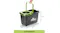 Dr. Fussy spin mop bucket with wheels, carry handle, built‑in wringer, and compact design showing easy mobility and dimensions Dr. Fussy spin mop bucket with wheels, carry handle, built‑in wringer, and compact design showing easy mobility and dimensions