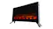 Black Goldair 2000W flame‑effect convector heater showing a wide front display with glowing ember logs Black Goldair 2000W flame‑effect convector heater showing a wide front display with glowing ember logs