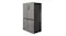 Angled view of the Konka 474L Quad Door Fridge, highlighting its slim profile and modern design Angled view of the Konka 474L Quad Door Fridge, highlighting its slim profile and modern design