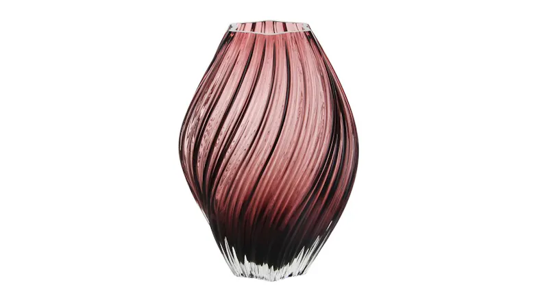 A view of the Swirl Claret Glass Vase A view of the Swirl Claret Glass Vase