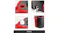 Detailed views of spin mop bucket components, including water inlet, drain outlet, built-in soap dispenser, and side carry handle Detailed views of spin mop bucket components, including water inlet, drain outlet, built-in soap dispenser, and side carry handle