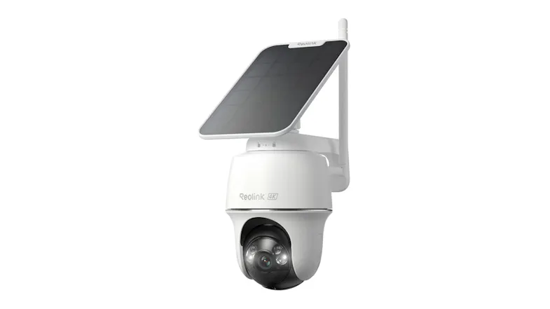 Solar-powered Reolink 4K outdoor security camera with adjustable solar panel and weatherproof design Solar-powered Reolink 4K outdoor security camera with adjustable solar panel and weatherproof design