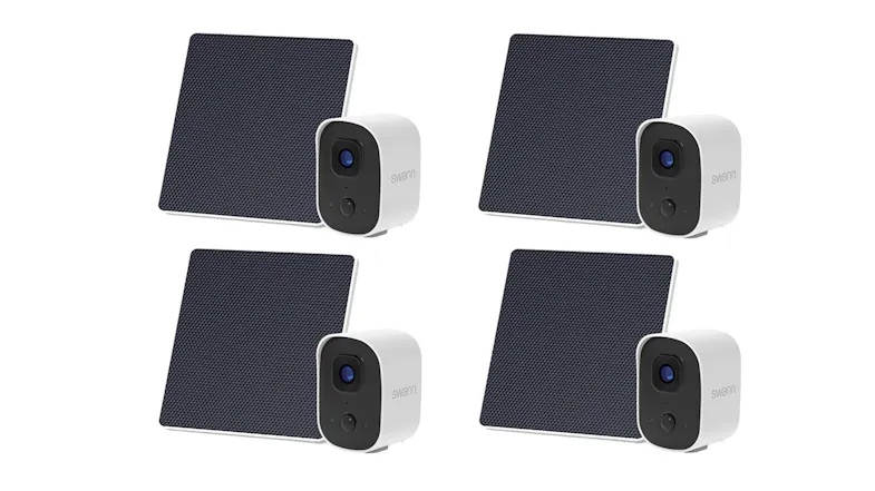 Swann EVO 2K Indoor/Outdoor Wireless Security Camera with Solar Panel - 4 Pack (White) Swann EVO 2K Indoor/Outdoor Wireless Security Camera with Solar Panel - 4 Pack (White)