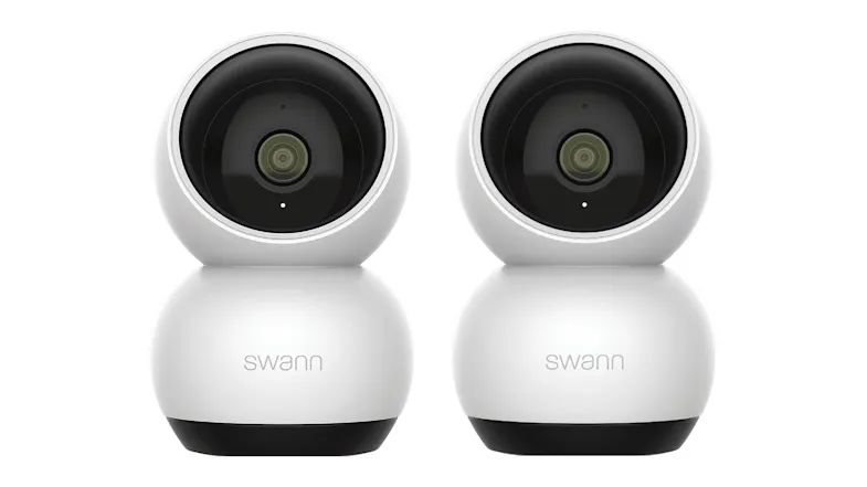 Swann EVO 2K Indoor Wired Pan & Tilt Security Camera with Wi-Fi Connectivity - 2 Pack (White) Swann EVO 2K Indoor Wired Pan & Tilt Security Camera with Wi-Fi Connectivity - 2 Pack (White)