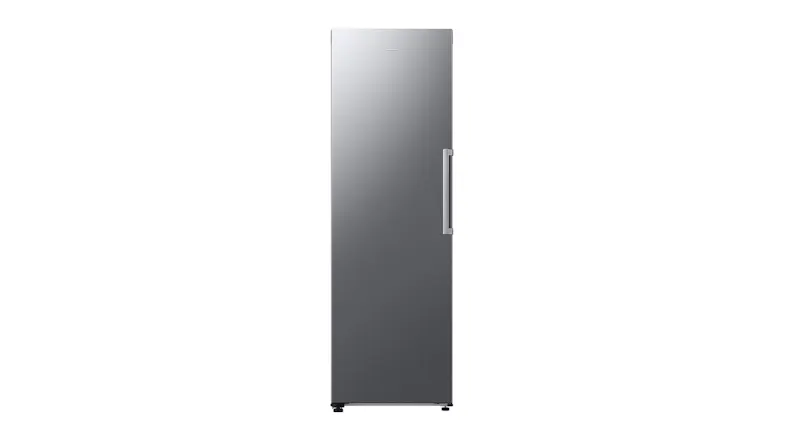 Samsung 323L Single Door Vertical Freezer in a sleek, gentle silver colour Samsung 323L Single Door Vertical Freezer in a sleek, gentle silver colour