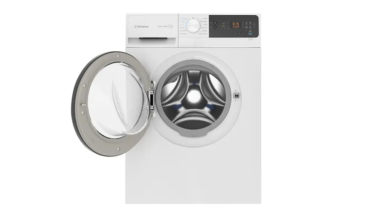 Front loader washing machine with an open door Front loader washing machine with an open door