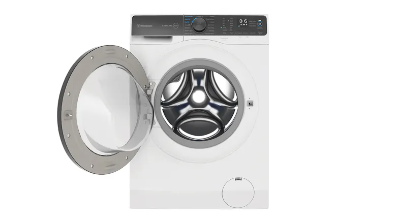 Front loader washing machine with an open door Front loader washing machine with an open door