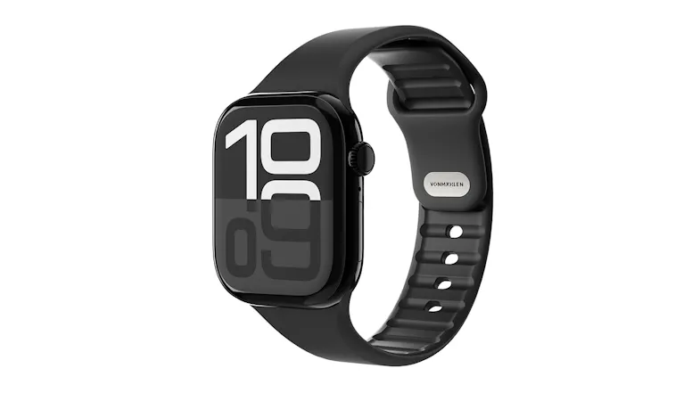 Black Vonmahlen Classic Band 2 for Apple Watch featuring a ribbed inner texture for comfort Black Vonmahlen Classic Band 2 for Apple Watch featuring a ribbed inner texture for comfort