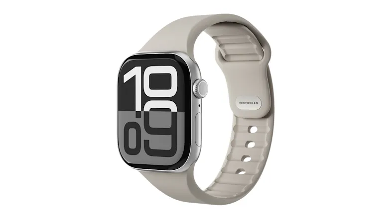 Cream Vonmahlen Classic Band 2 for Apple Watch featuring a ribbed inner texture for comfort Cream Vonmahlen Classic Band 2 for Apple Watch featuring a ribbed inner texture for comfort