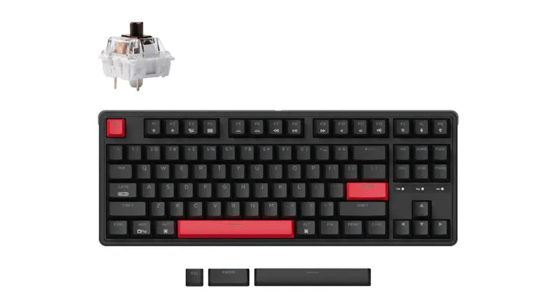 Keychron C3 Pro wired tenkeyless mechanical keyboard with red accent keys and QMK VIA support Keychron C3 Pro wired tenkeyless mechanical keyboard with red accent keys and QMK VIA support