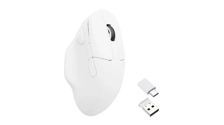 Keychron M7 Wireless Mouse in white with ergonomic curved design and Type‑C and Type‑A receivers Keychron M7 Wireless Mouse in white with ergonomic curved design and Type‑C and Type‑A receivers