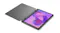 Perspective view of an open case with a tablet and stylus Perspective view of an open case with a tablet and stylus