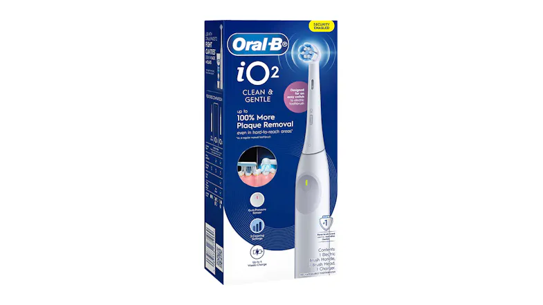 Retail box of the Oral-B iO2 Electrical Toothbrush Retail box of the Oral-B iO2 Electrical Toothbrush