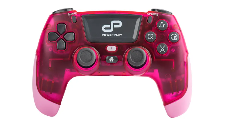 PowerPlay Wireless Controller for PlayStation 4 in a translucent pink colour PowerPlay Wireless Controller for PlayStation 4 in a translucent pink colour