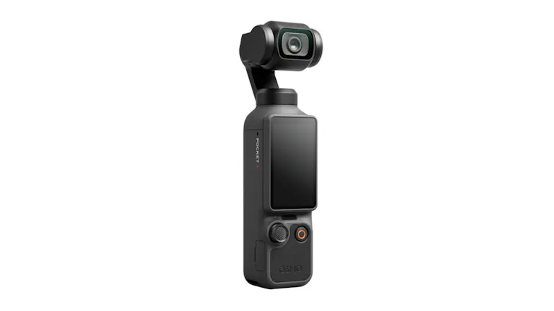 Three-quarter view of an action camera facing right Three-quarter view of an action camera facing right
