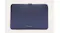 Rectangular blue sleeve with front logo and top dual zippers Rectangular blue sleeve with front logo and top dual zippers