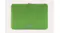 Rectangular green sleeve with front logo and top dual zippers Rectangular green sleeve with front logo and top dual zippers