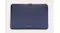 Rectangular blue sleeve with front logo and top dual zippers Rectangular blue sleeve with front logo and top dual zippers