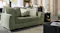 Botany 2 Seater Fabric Sofa upholstered in green fabric, shown front‑on in a styled living room Botany 2 Seater Fabric Sofa upholstered in green fabric, shown front‑on in a styled living room
