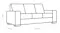 Line illustration of the Botany 3 Seater Fabric Sofa showing overall dimensions Line illustration of the Botany 3 Seater Fabric Sofa showing overall dimensions