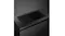 Angled view of the matte black induction cooktop installed flush within a dark benchtop Angled view of the matte black induction cooktop installed flush within a dark benchtop