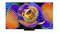 A large flat-screen TV displays a vibrant, jewelled abstract art piece A large flat-screen TV displays a vibrant, jewelled abstract art piece