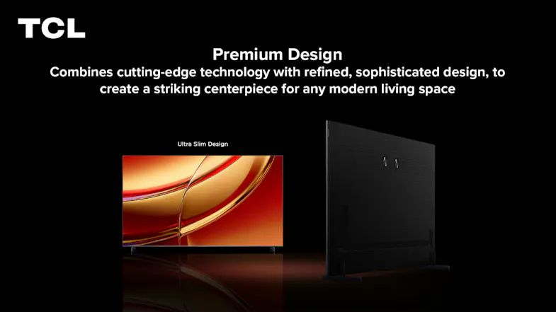 Front and rear views of the unit emphasise an ultra-slim design Front and rear views of the unit emphasise an ultra-slim design