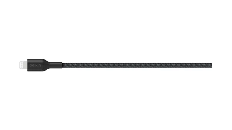 Horizontal profile of a Lightning connector and a straight cable section Horizontal profile of a Lightning connector and a straight cable section