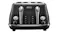 Front view of the De'Longhi Icona Capitals 4‑slice toaster in Edinburgh Black Front view of the De'Longhi Icona Capitals 4‑slice toaster in Edinburgh Black