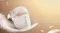 Beige Dreame Chrona Photon LED face mask resting on a white feather surface Beige Dreame Chrona Photon LED face mask resting on a white feather surface