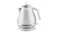 Front view of the De'Longhi Icona Capitals 1.7L electric kettle in Helsinki White finish Front view of the De'Longhi Icona Capitals 1.7L electric kettle in Helsinki White finish