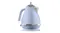Side view of the Icona kettle, highlighting the tapered body shape and lid with knob Side view of the Icona kettle, highlighting the tapered body shape and lid with knob