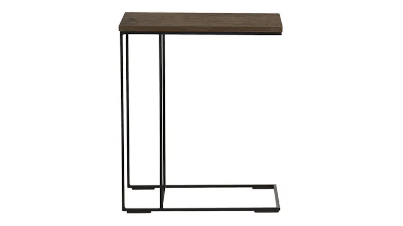 Side profile of the Soho 500 mm Over Side Table in Grey Oiled Oak Side profile of the Soho 500 mm Over Side Table in Grey Oiled Oak