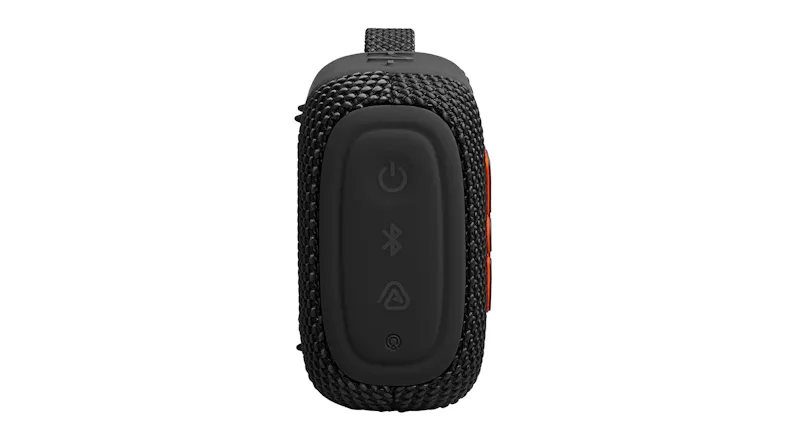 Right side view of the portable speaker with power, Bluetooth, and volume control Right side view of the portable speaker with power, Bluetooth, and volume control