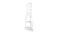 Side view of a white five‑tier corner display shelf Side view of a white five‑tier corner display shelf
