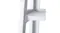 A close-up of the corner display shelf leg and curved joint, highlighting solid construction and clean modern design A close-up of the corner display shelf leg and curved joint, highlighting solid construction and clean modern design