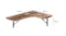 Wall-mounted L-shaped corner shelf made of natural wood with size dimensions displayed Wall-mounted L-shaped corner shelf made of natural wood with size dimensions displayed