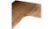 Close-up of a solid wood corner shelf showing natural grain and smooth, curved inner edge Close-up of a solid wood corner shelf showing natural grain and smooth, curved inner edge